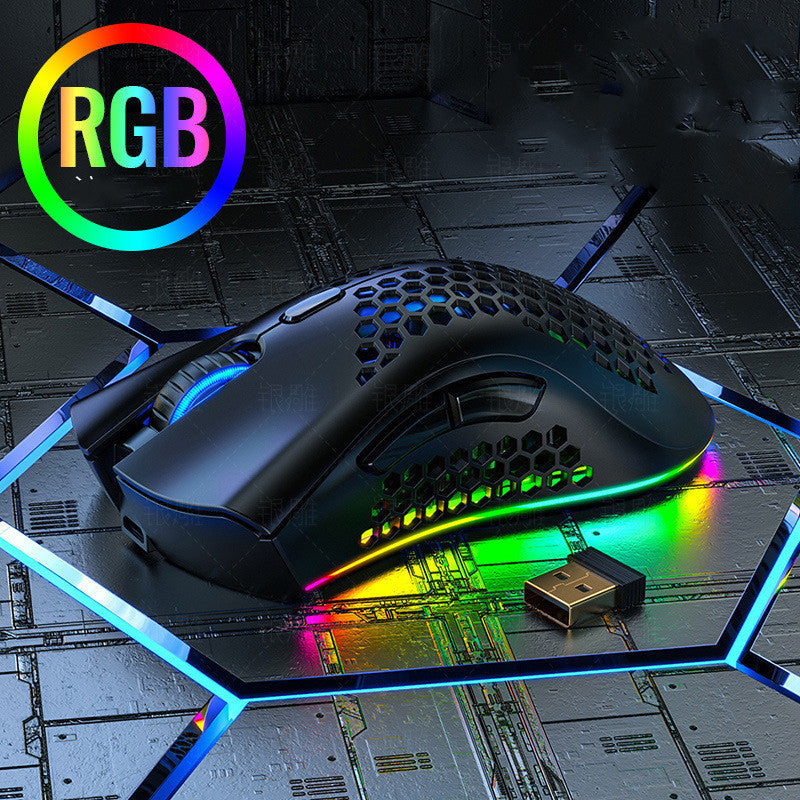 A3 Silent Wireless Rechargeable Gaming Mouse with 1600 DPI and 4-Way Wheel
