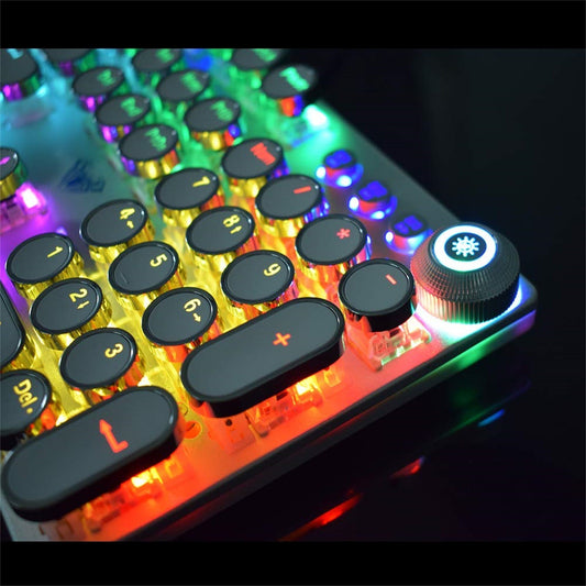 Punk Green Axis Wired Gaming Keyboard with 108 Keys and Plug-and-Play Support